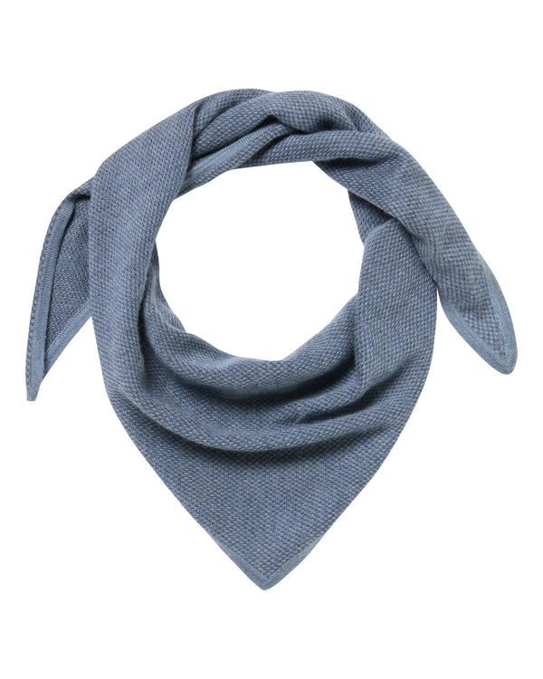 N.Peal Unisex Birdseye Silk Cashmere Neckerchief Denim Blue Birdseye