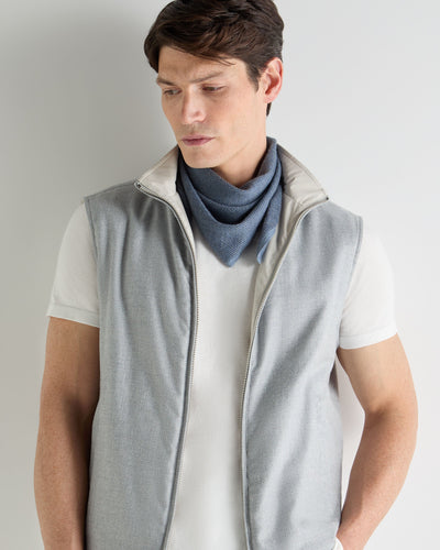 N.Peal Unisex Birdseye Silk Cashmere Neckerchief Denim Blue Birdseye