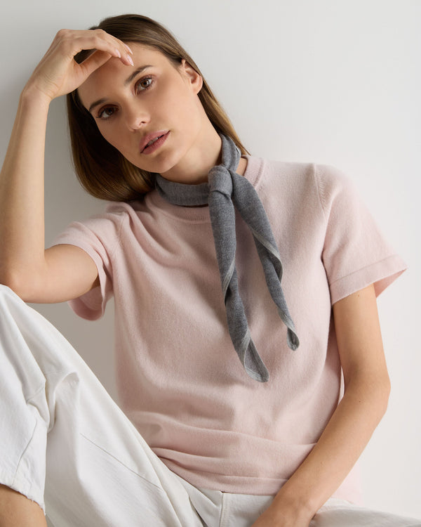 N.Peal Unisex Silk Cashmere Scarf Graphite Grey