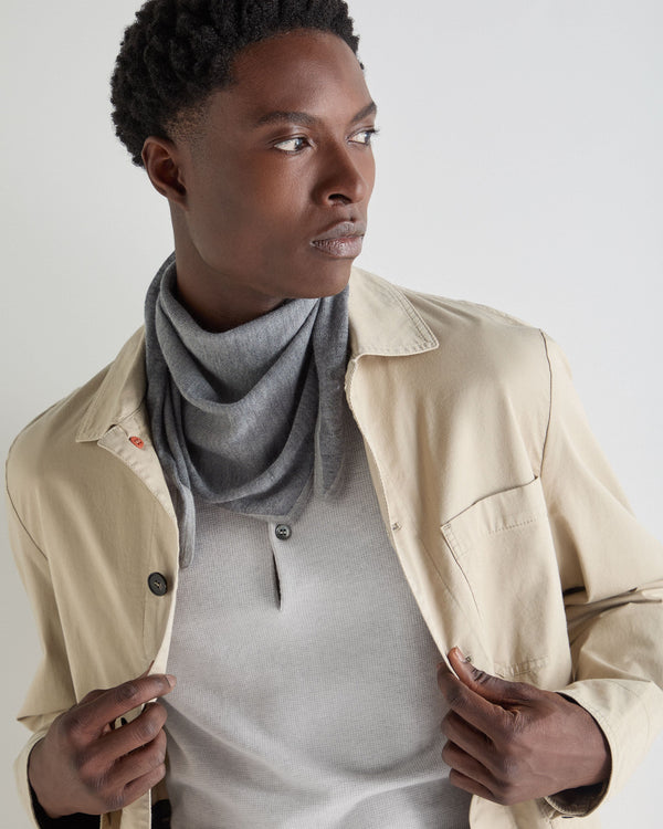 N.Peal Unisex Silk Cashmere Scarf Graphite Grey