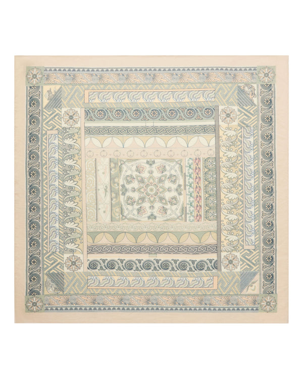 N.Peal Women's Printed Silk Blend Foulard Pebble Grey