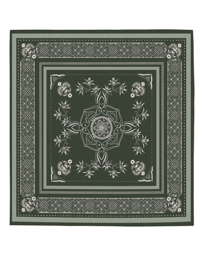 N.Peal Women's Silk Twill Scarf Khaki Green