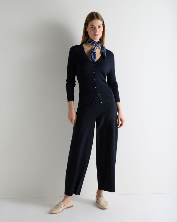 N.Peal Women's Silk Twill Decorative Scarf Blue