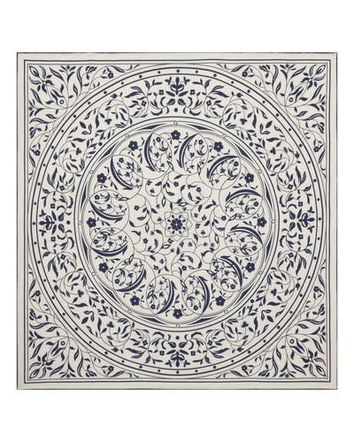 N.Peal Women's Large Decorative Foulard New Ivory White