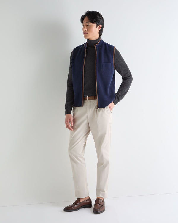 N.Peal Men's Trafalgar Roll Neck Cashmere Jumper Deep Charcoal Grey