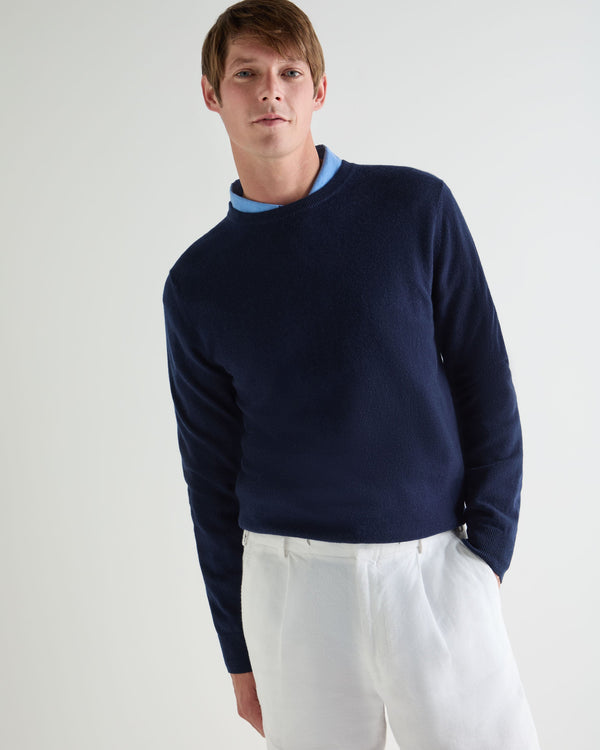 Men's Oxford Round Neck Cashmere Jumper