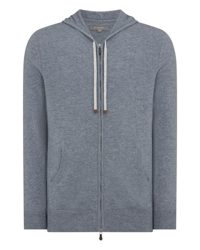 N.Peal Men's Ladbroke Cashmere Hoodie Ash Grey