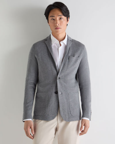 N.Peal Men's Marlborough Fine Gauge Cashmere Jacket Graphite Grey