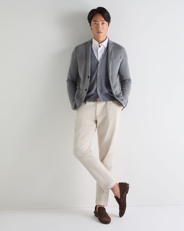 N.Peal Men's Marlborough Fine Gauge Cashmere Jacket Graphite Grey