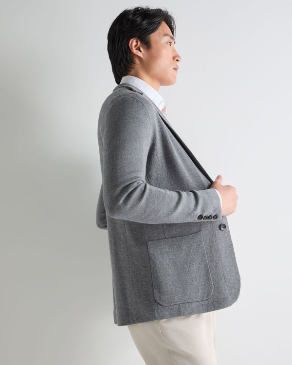 N.Peal Men's Marlborough Fine Gauge Cashmere Jacket Graphite Grey