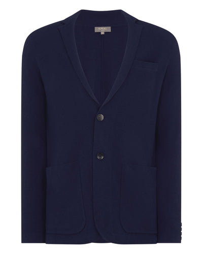 N.Peal Men's Marlborough Fine Gauge Cashmere Jacket Summer Navy Blue