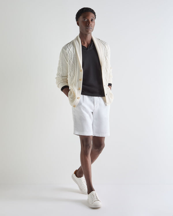 N.Peal Men's Padstow Cotton Cashmere Polo Shirt Black