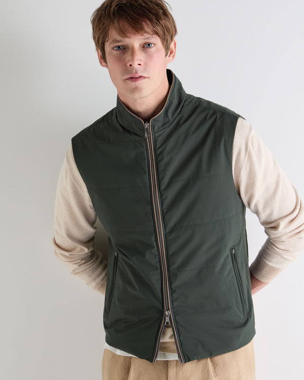 N.Peal Men's Belgravia Weatherproof Gilet Dark Green