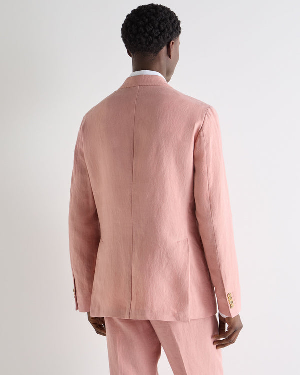 N.Peal Men's Amalfi Linen Jacket Pink