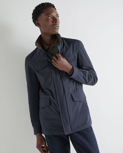 N.Peal Men's Hampton Weatherproof Jacket Navy Blue