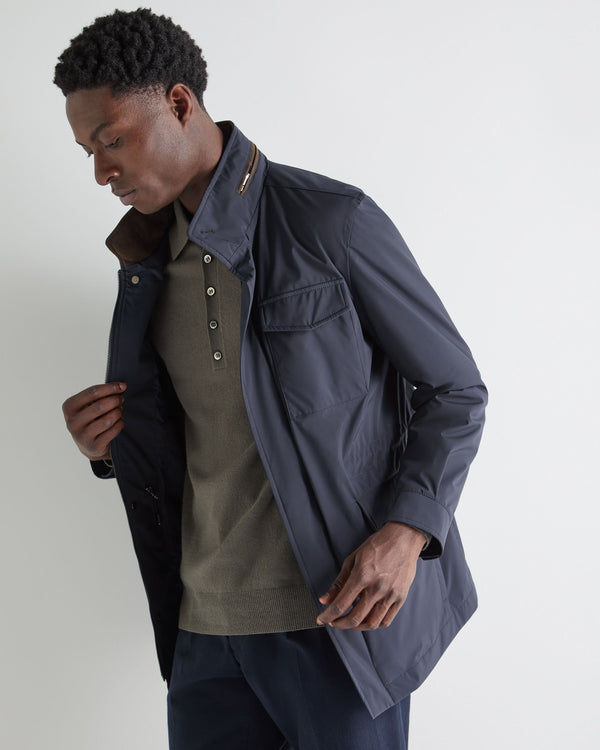 N.Peal Men's Hampton Weatherproof Jacket Navy Blue