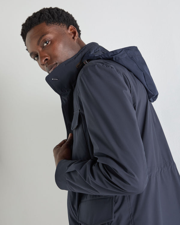 N.Peal Men's Hampton Weatherproof Jacket Navy Blue