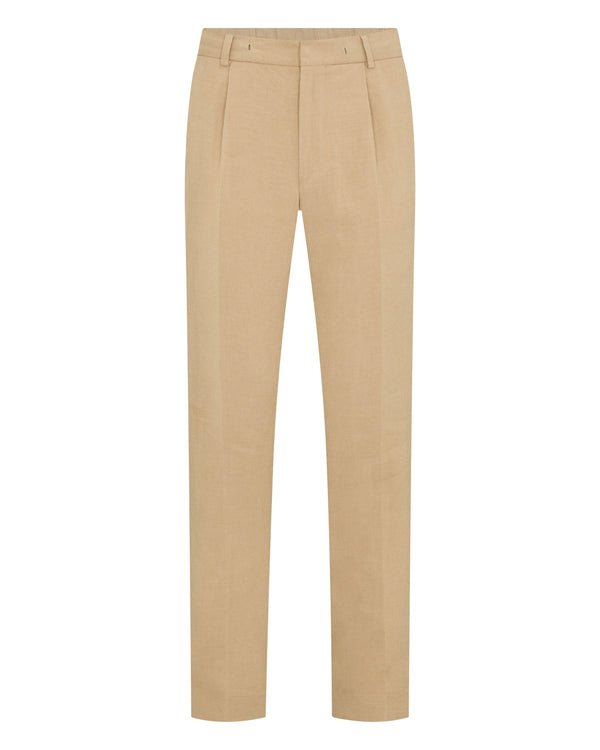 N.Peal Men's Atrani Linen Trouser Taupe Brown