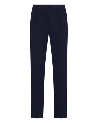 N.Peal Men's Atrani Drawstring Cotton Trousers Navy Blue