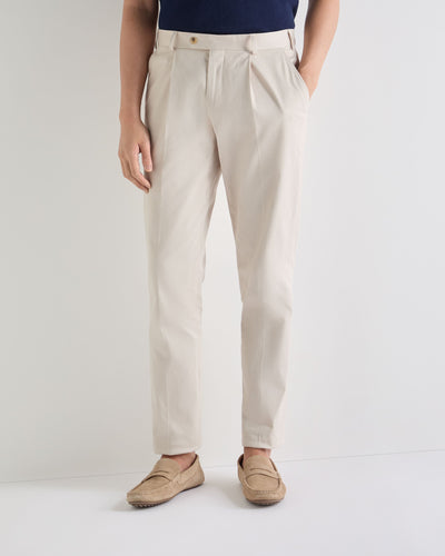 N.Peal Mens Atrani Cotton Trousers Stone Brown