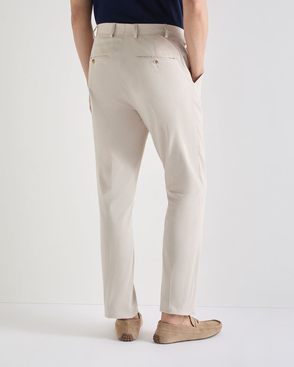 N.Peal Mens Atrani Cotton Trousers Stone Brown