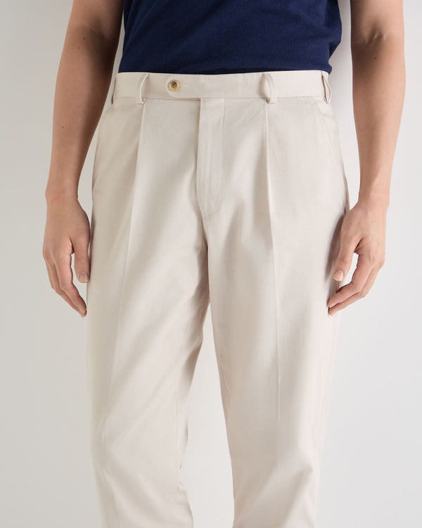 N.Peal Mens Atrani Cotton Trousers Stone Brown