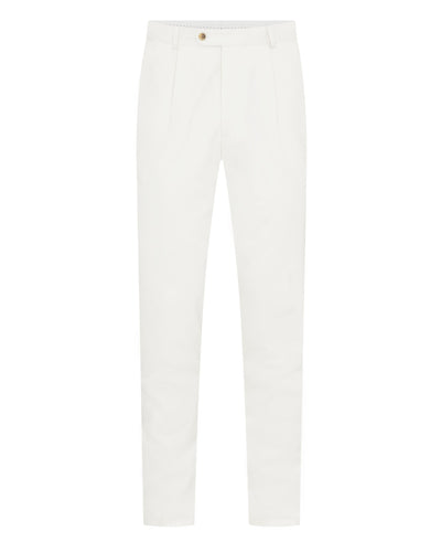 N.Peal Men's Atrani Cotton Trousers White