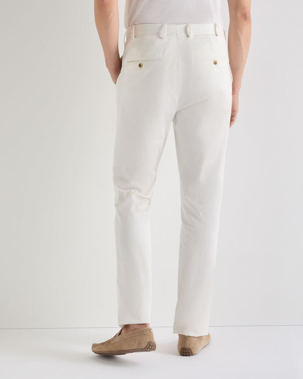 N.Peal Men's Atrani Cotton Trousers White