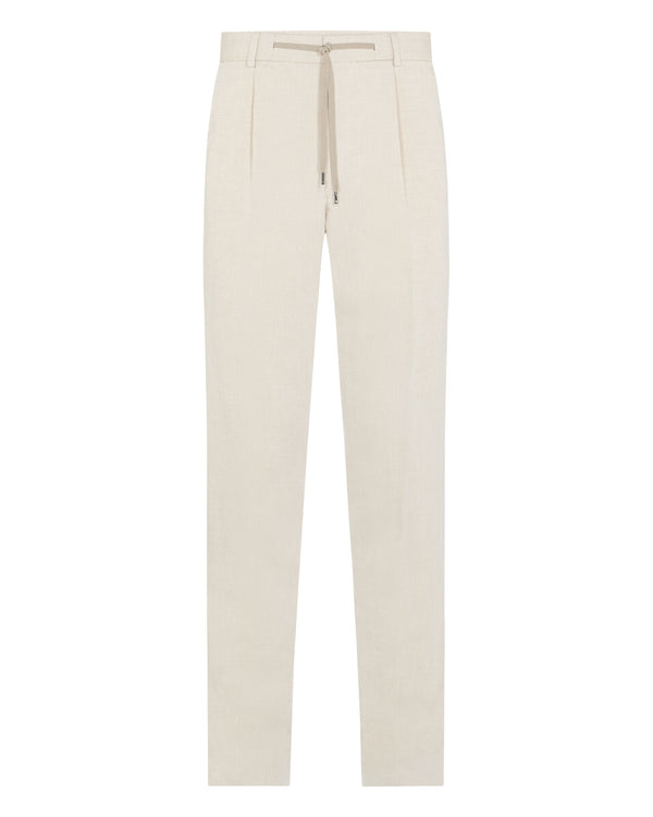 N.Peal Men's Atrani Linen Blend Trousers Sand Brown