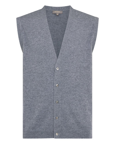 N.Peal Men's Sleeveless Cashmere Tank Top Ash Grey