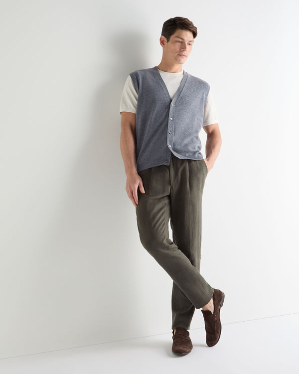 N.Peal Men's Sleeveless Cashmere Tank Top Ash Grey