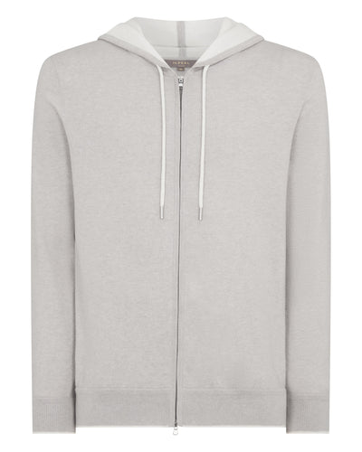N.Peal Men's Cotton Blend Hoodie Fumo Grey