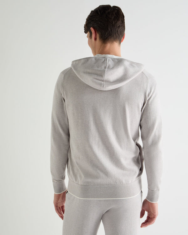 N.Peal Men's Cotton Blend Hoodie Fumo Grey