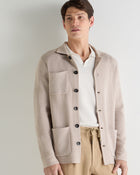 Men's Jacquard Cotton Cashmere Jacket Mink Brown