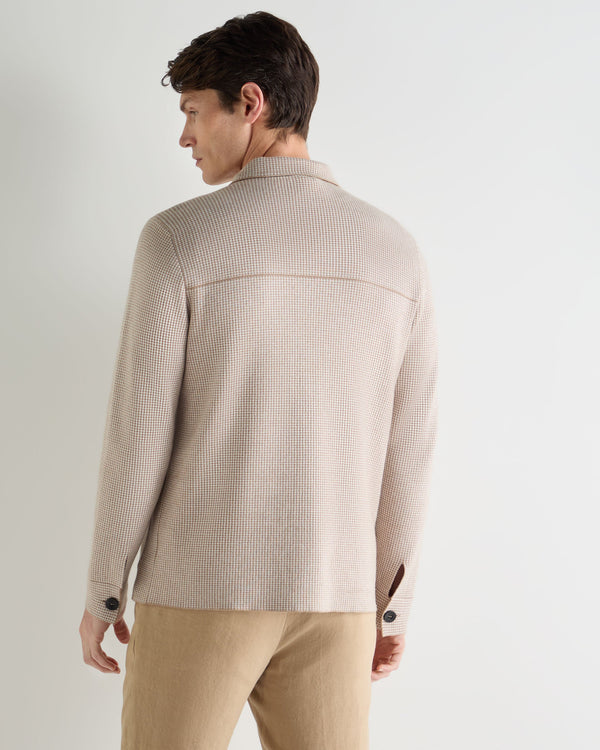 N.Peal Men's Jacquard Cotton Cashmere Jacket Mink Brown