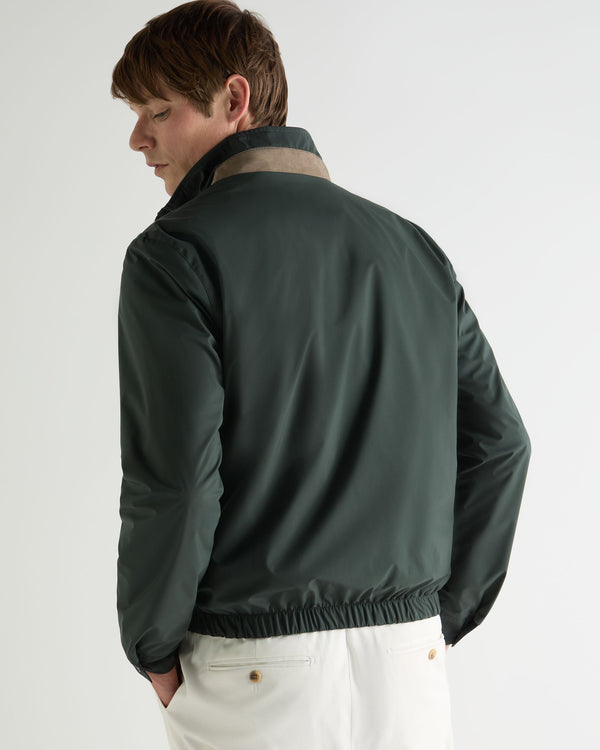 N.Peal Men's Microfibre Blouson Jacket Dark Green