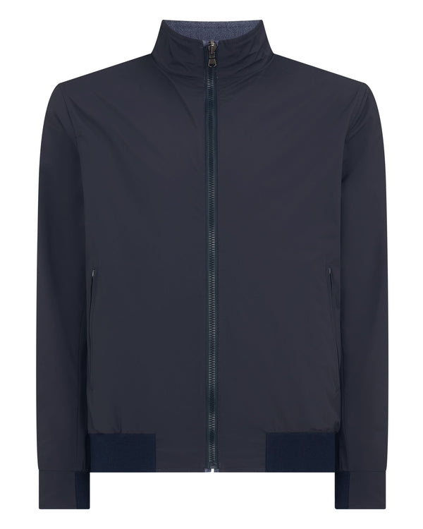 N.Peal Men's Reversible Blouson Jacket Mid Blue
