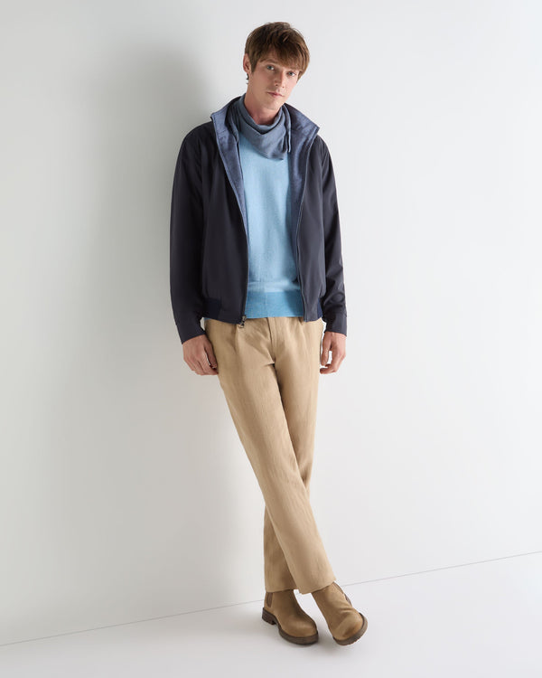 N.Peal Men's Reversible Blouson Jacket Mid Blue