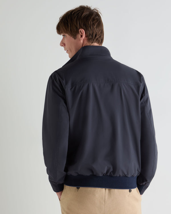N.Peal Men's Reversible Blouson Jacket Mid Blue