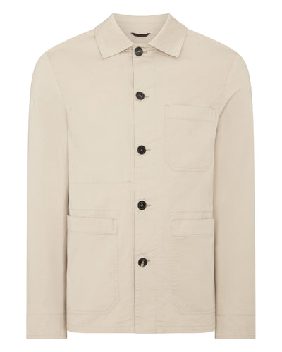 N.Peal Men's Canvas Barn Cashmere Jacket Stone Brown