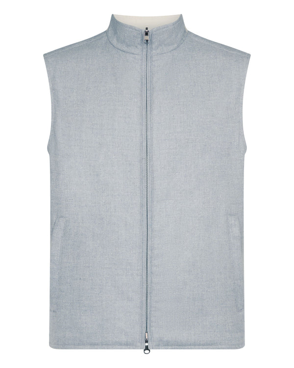 N.Peal Men's Reversible Gilet Beige Brown