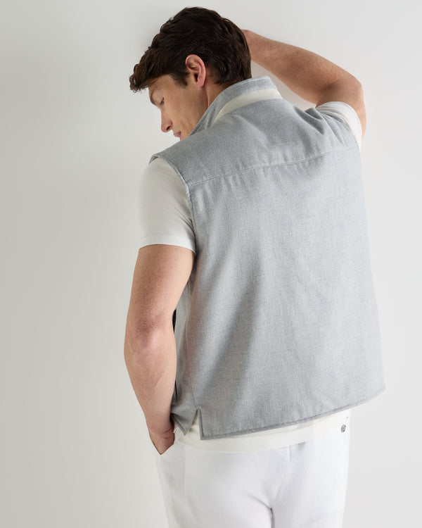 N.Peal Men's Reversible Gilet Beige Brown