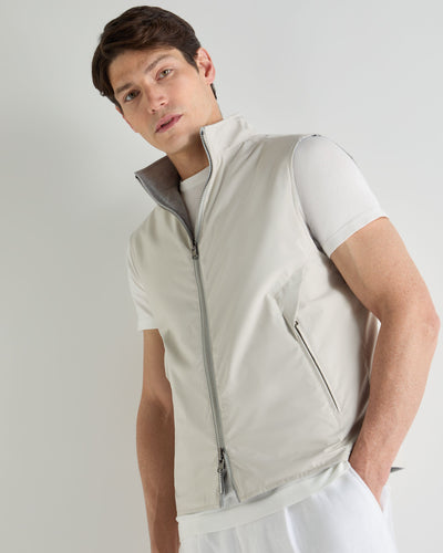 N.Peal Men's Reversible Gilet Beige Brown