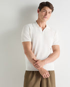 Men's Pique Linen Blend Polo White