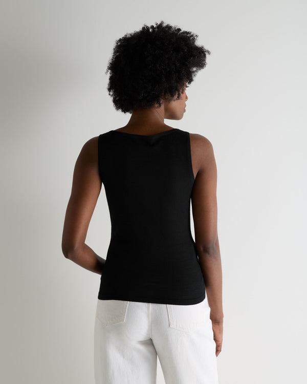 N.Peal Women's Ella Superfine Cashmere Shell Top Black