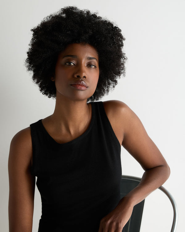 N.Peal Women's Ella Superfine Cashmere Shell Top Black