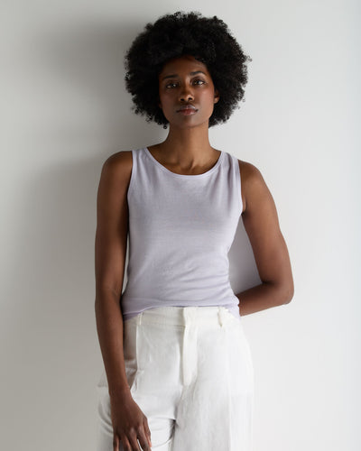 N.Peal Women's Ella Superfine Cashmere Shell Top Lavender Purple