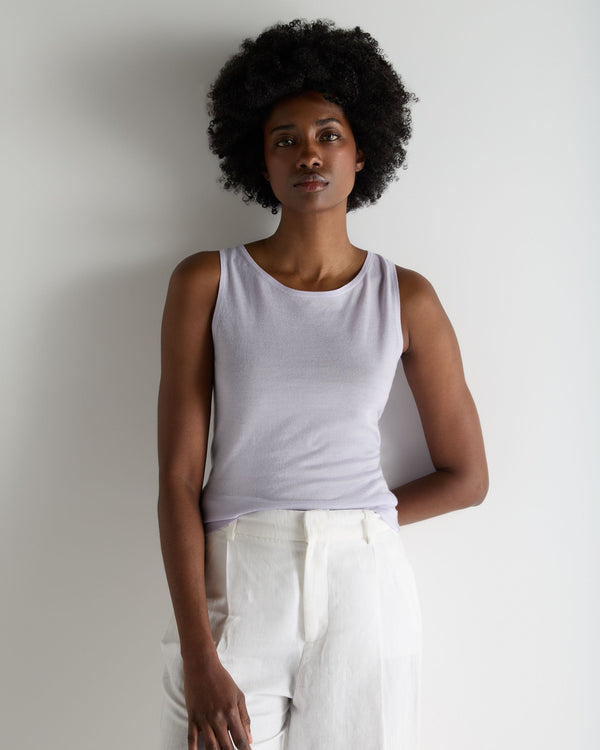 N.Peal Women's Ella Superfine Cashmere Shell Top Lavender Purple