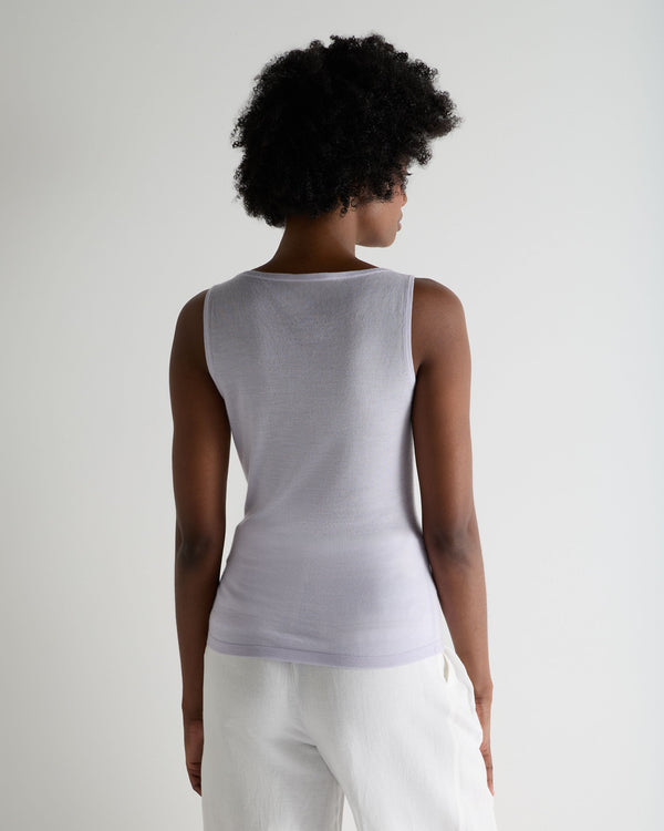 N.Peal Women's Ella Superfine Cashmere Shell Top Lavender Purple