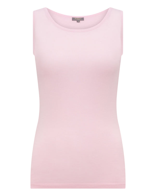 N.Peal Women's Ella Superfine Cashmere Shell Top Rosewater Pink